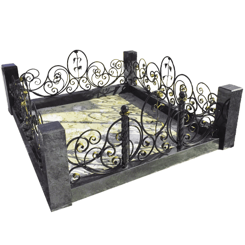 Надгробное сооружение Комплекс из гранита с коваными элементами Роза Элит