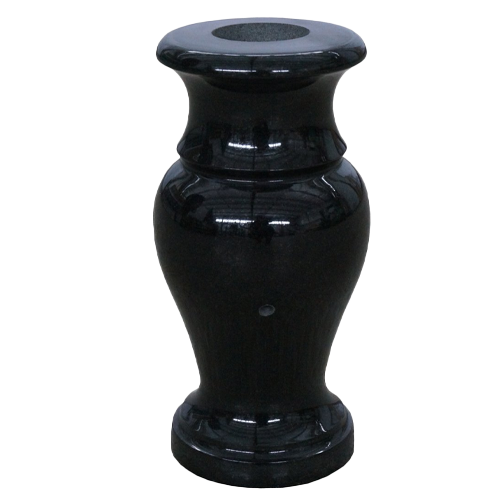 Ваза В-1 для цветов на кладбище из гранита Габбро-диабаз, 20 см