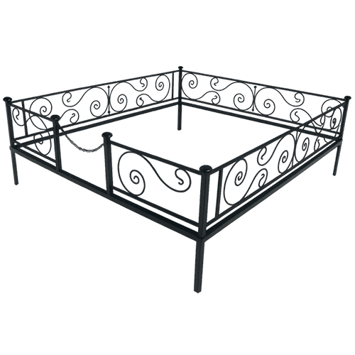 Ограда на кладбище кованая Бриз (цоколь) КИ-26