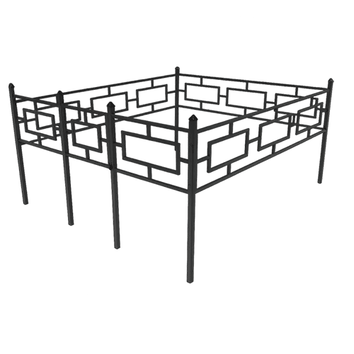Ограда на кладбище кованая Квадрат КИ-28