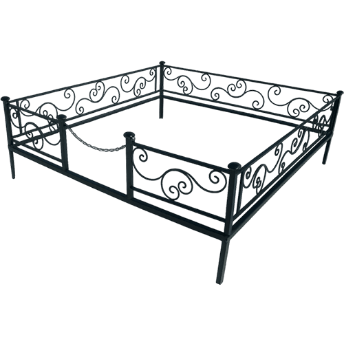 Ограда на кладбище кованая Волна КИ-27