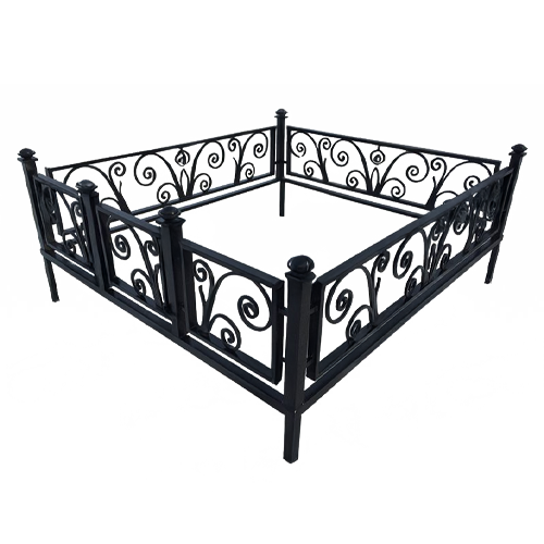 Ограда на кладбище кованая Лоза КИ-60