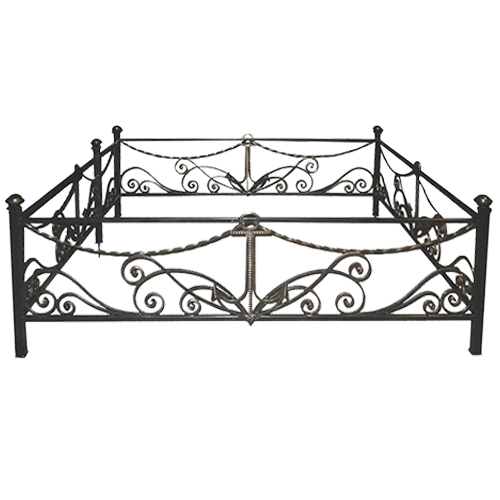 Ограда на кладбище кованая Морская КИ-69