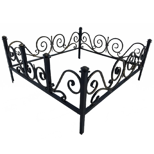 Ограда на кладбище кованая Пика КИ-61